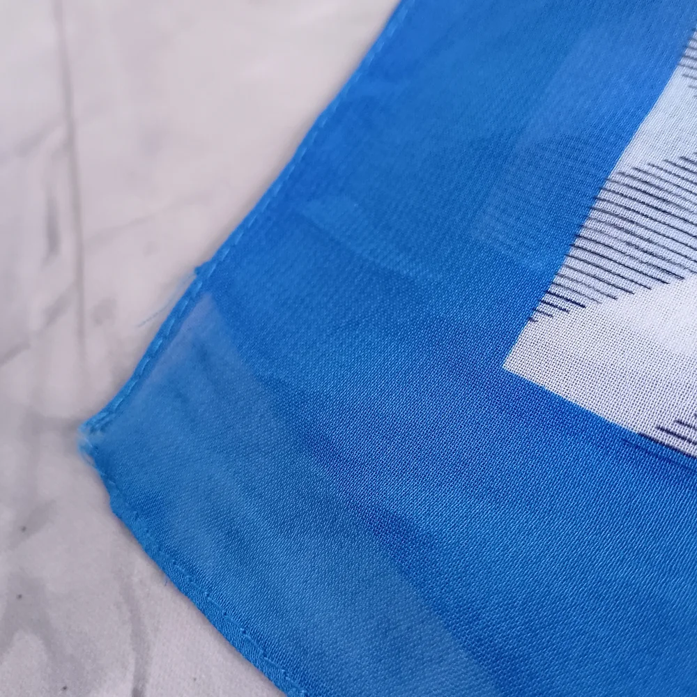 Vintage Burberry Check Handkerchief Scarf Blue Border 60x20 Classic Designer - Picture 8 of 10